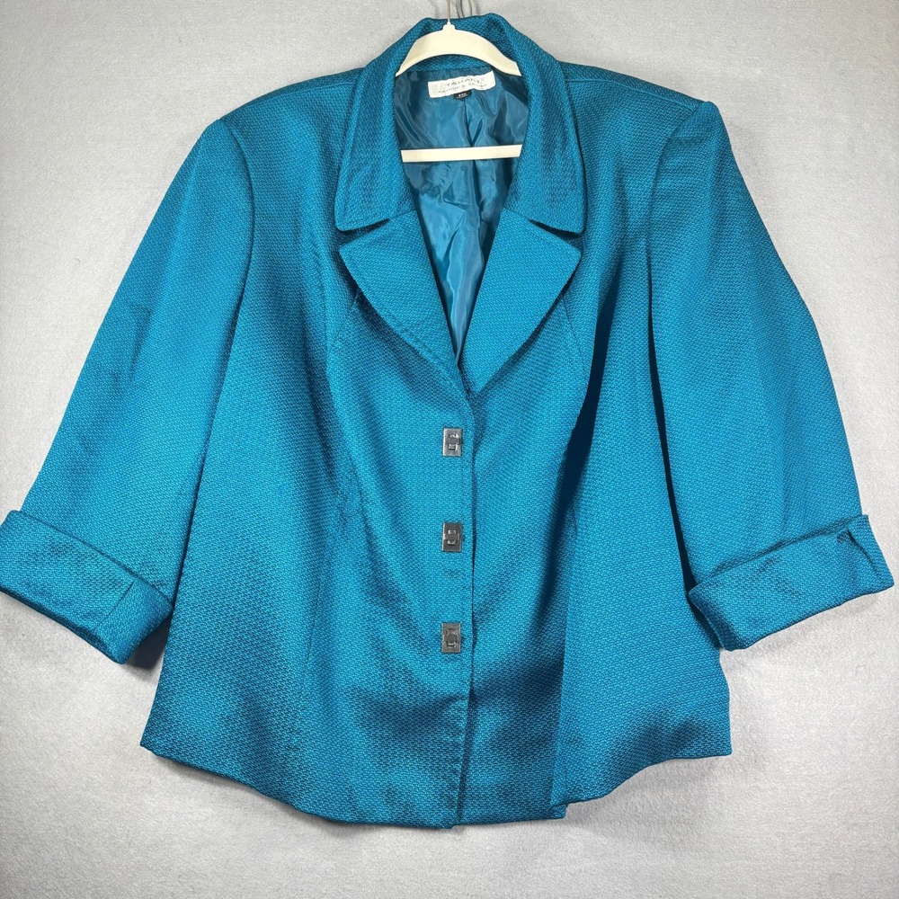 Tahari Blazer Textured Basketweave Arthur S Levine Women 24W Professional Career